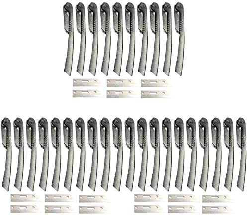 FOMIYES 3 Sets 10-teiliger Augenbrauentrimmer Aus Edelstahl Für Männer Kompaktes Tragbares Set Mit 6 Auswechselbaren Klingen Schwarzes Augenbrauen-make-up-tool
