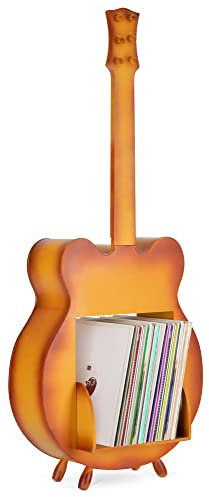 Stagecaptain SR-80 H Schallplattenregal “Django” Sunburst - Aufbewahrungsregal für LPs - Aus Vollholz im Gitarren-Design - Für bis zu 80 Schallplatten - Sunburst