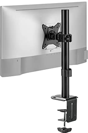 Spacetronik Monitor Halterung für 17-32 Zoll Bildschirm bis zu 9 kg | Monitorhalterung Schreibtisch mit Kabelklammern - Höhenverstellbare mit Neigungen, Schwenken, Dreht - VESA 75x75/100x100 mm