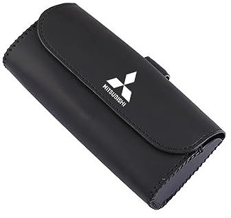 CAULO Auto Brillenhalter Sonnenblende Brillenetui, für Mitsubishi Lancer ASX Outlander Pajero, Sonnenbrille Brillenetui Sonnenblende Aufbewahrungsbox,Black