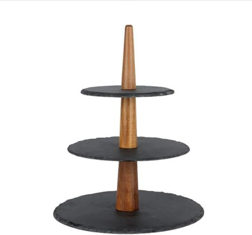 YuanSpring lámina Tabla de quesos de Pizarra de Triple Capa, Plato Reutilizable para Fiestas, Queso, Aperitivos, Sushi, Pasteles, Frutas