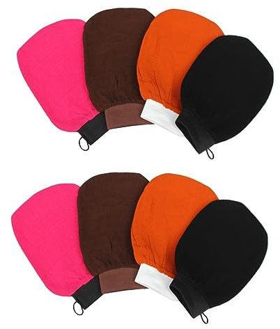 Healeved 8stücke Teiliges Aus Exfolierenden Bad-handschuhen Sanfte Reinigung Und Peeling Für Hauterneuerung Für Sauna Und Dusche Farbvariationen Orange Kaffee Rosarot