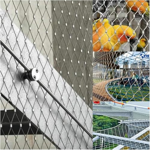 SSDDLZEQ Drahtseilnetz aus Edelstahl 304, Flexibles Kabelgeflecht for Garten, Bauernhof, Fußballplatz, Höhenlage, Fallschutznetz, Kabelschutz, Grenzzaun(L1xW8m/L3.28xW26.24ft)