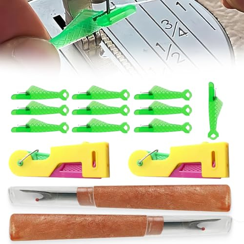 Infila Ago Automatico, Infila Aghi per Macchina da Cucire a Bocca di Pesce, Ripper per Cuciture Set, Filo di Plastica Infila, per rifinire Cucito Cucire e Ricamare, 14 Pezzi