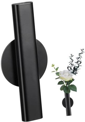 NULYLU Nordische Wandblumenröhre Metall Klein Schwarz Wandvasen Zur Dekoration Für Wohnzimmer Küche Schlafzimmer Pflanzenhalter