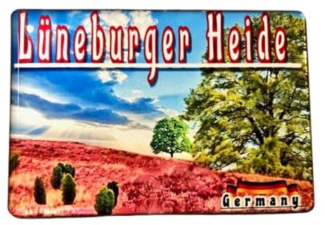 Lüneburger Heide Souvenir, Lüneburger Heide Kühlschrankmagnet ,Reiseandenken-Deutschland , Lüneburger Heide Geschenk