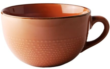Grande Tasse à Café, 700ml Grande Tasse à Soupe en Céramique, Bol à Céréales, Bol à Soupe et Nouilles, Bol D'avoine, Bols à Café avec Anse, pour les Desserts au Lait, les Flocons D'avoine, Rouge