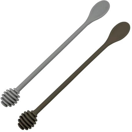 2Pcs 9.8 Inch Silicone Honey Dipper Sticks Honey Spoon, Long Handle Syrup Dipper Stick Honey Stirrers, Honey Wand for Honey Pot Jar Dispense Drizzle Honey