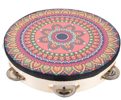 ibasenice Tamburin Für Junge Mädchen Bohemian Tamburine Einreihiges Tamburin Percussion-trommel Handtrommel Tamburin-musikinstrument Für Erwachsene Tamburine Für Junge Mädchen