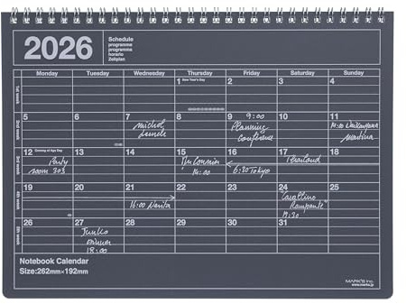 MARK'S 2026 Tischkalender, M , Black