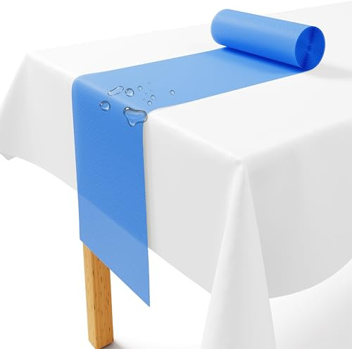 Vlies Tischläufer Hellblau [30cm x 25m] - Einweg Tischband als edle Tischläufer Tischdeko für Hochzeit, Kommunion, Taufe, Geburtstag, Weihnachten und Biertisch Feste