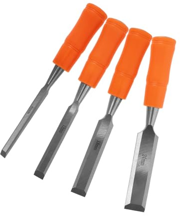 POPETPOP 4 Piezas Formones de Madera Cinceles de Carpintería Multi Funcionales Alta Herramientas de Talla para Manualidades de Madera con Mango