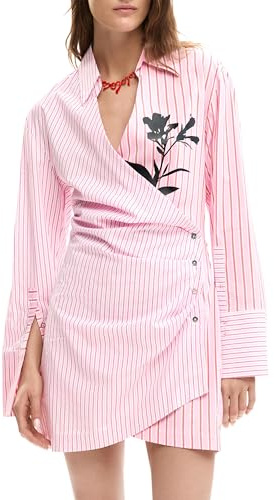 Desigual Donna Abito Camicia in Popeline.