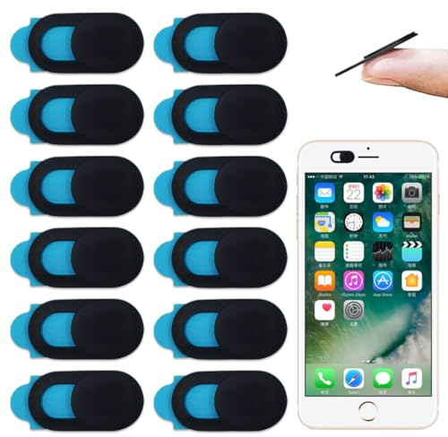 JUGUTA Webcam Abdeckung, Cover Kamera Laptop, 0.027 Ultra Dünne Web Kamera Abdeckung Für Computer Laptop, Smartphone, Pc, Handyzubehör -Schutz Ihrer Privatsphäre Online (12 Stück)