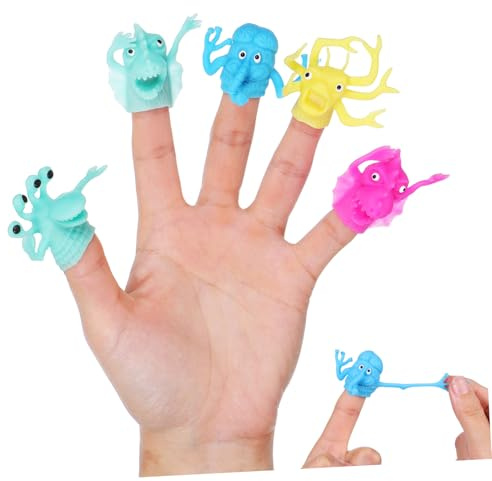 GARIOUANS 6 Stück Teiliges Fingerpuppen aus Robustem TPR Niedliche Cartoon Handpuppen für Kleinkinder und Spielerisches Lernspielzeug als und Party Mitgebsel