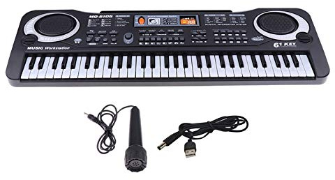 Tastiera Pianoforte 61 Tasti Tastiera Portatile Musica Kid Organo Giocattoli con Microfono