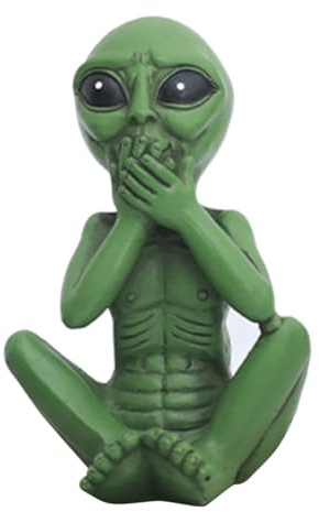 Milisten Green Resin Alien Figurine Hand-painted Sunscreen Funny Sculpture for Offices and Studies Desktop Decoration