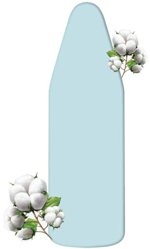 OPOLDBDMAC Copriasse da Stiro Grande Ricambio Copri ASSE da Stiro 120x40 130x40 140x45 Copertura ASSE da Stiro con Imbottitura Cotone Panno per Stirare Bordo Elastico(Light Blue,125x45cm/49x18in)