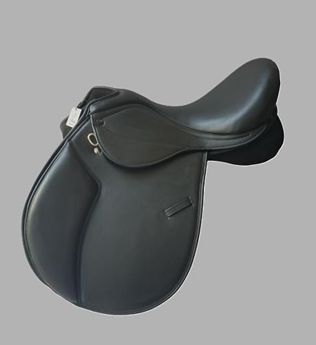 Synthetic Leather Changeable Gullet Horse Saddle 15 Inch with 5 Gullets Self-Adjusting GP Lightweight Black