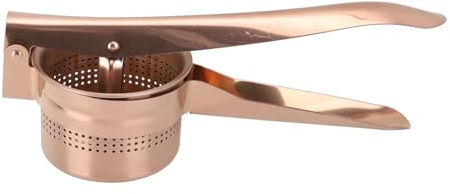 Baxnore Exprimidor de limón de acero inoxidable, exprimidor manual de mango largo resistente, prensa manual de cítricos, lima, naranja, extractor de jugo para cocina, bar, restaura (Oro rosa)