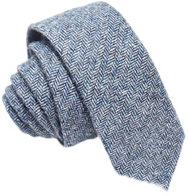 Hamilton Kilts Cravatta tradizionale in tweed di lana, motivo tartan scozzese a spina di pesce, larghezza 6 cm, Steel Blue