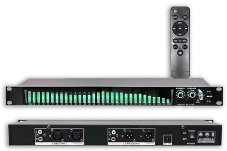 31 Band Stereo Graphic Audio Equalizer With 21 Preset Effects, Low Mid Treble Adjustment, Automatic Noise Reduction, 1U Rack Mount For Recording Studio