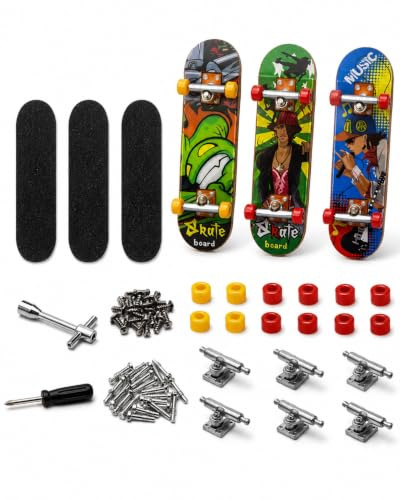 FIMWOLZ Mini Finger Skateboard, Fingerboard Créatif, Professionnel en Bois d'Érable, Jouet de Doigt pour Enthousiastes de Skateboard, Cadeau d'Anniversaire, Jeu Miniature