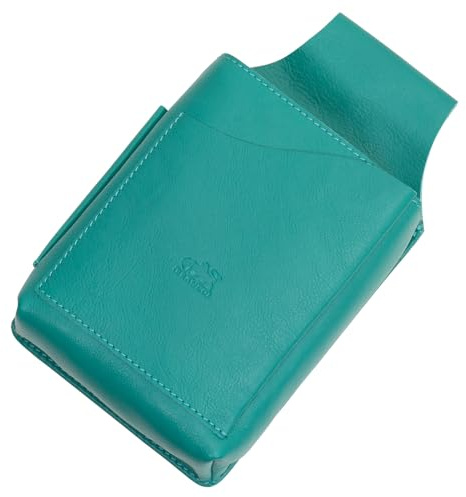 Profi Leder Kellnertasche Kellnerholster Gastrotasche Kellnerhalfter Haltertasche Kassierhalfter für Gastronomie robustes Rindsleder geeignet für Kellnerbörsen oder Tablets bis 8 Zoll Grün