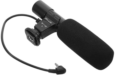 Healeved Micrófono para Cámara Réflex Digital Negro Alta Definición y Ángulo de 90° para Grabación Profesional de Entrevistas y Vídeos