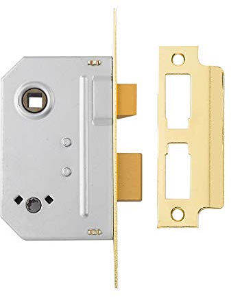 Yale Locks PM236PB25 Bathroom 2 Lever Sash Lock 67mm 2.5-inch - Polished Brass Finish