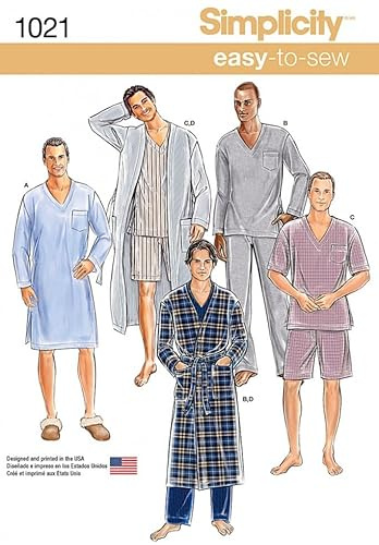 Simplicity Herren-Schnittmuster 1021 - Schlafanzug und Bademantel