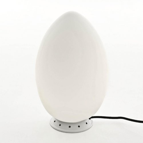 Uovo 2646/0 - Lámpara de mesa (cristal, tamaño pequeño, 18 x 28 cm), color blanco