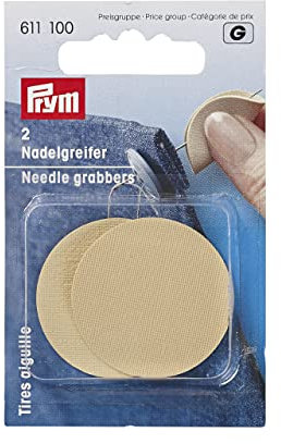 Prym 611100 Nadelgreifer Needle Grabbers, Legierter Stahl, beige, 2 Stück