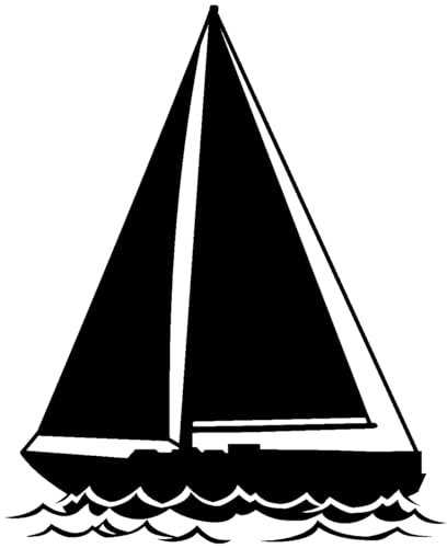 Samunshi® Segelyacht Aufkleber 12 x 15cm schwarz