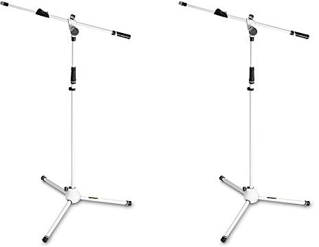 2x Gravity MS 4322 W Weiß Mikrofonständer Galgen Stativ Band PA