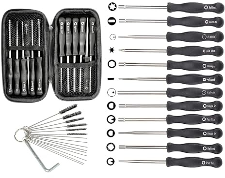 Hippotech Lot de 12 Outils de Réglage du Carburateur et étui de Transport pour Petit Moteur 2 Temps pour Poulan pour Husqvarna pour STIHL pour Tronçonneuse Echo Trimmer