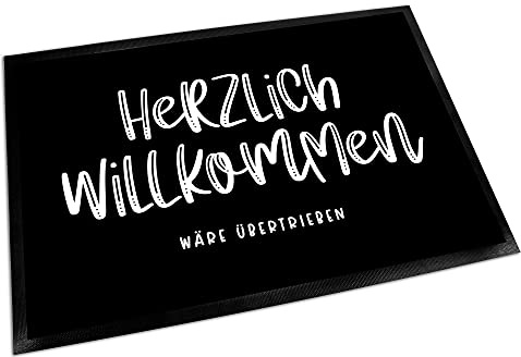 Kilala Freche Fußmatte Spruch Herzlich Willkommen wäre übertrieben 50 x 35cm Fußabtreter Terrassentür-Matte