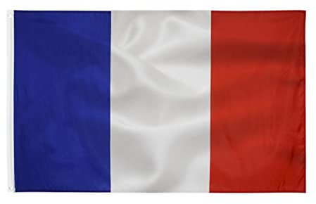Drapeau français Bandiera della Francia, 90 x 150 cm, con occhielli in ottone di poliestere Colori vivaci, per esterni ed interni French flag