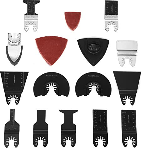 WEN MTB014 34-Piece Oscillating Multi-Tool Accessory Set with HCS Blades, Bi-Metal Blades, Sanders, and Scraper