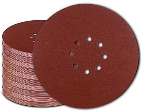 GZKTY 50 Stück Schleifpapier 225mm Rund Klett - Profi Körnung Schleifscheiben für 8 Loch Exzenterschleifer - Schleifblätter für Trockenbauschleifer - 10 x 40/60/80/120/240 Schleifgiraffe