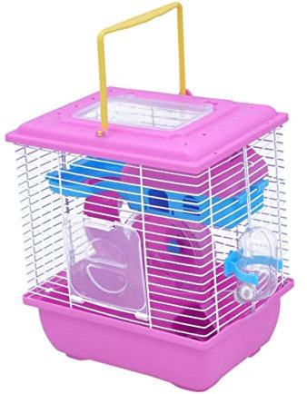 iplusmile Doppelschicht Hamsterkäfig Mit Kunststoff Tragbares Haustierhaus Für Chinchillas Pink Multifunktional Für Kleine Haustiere