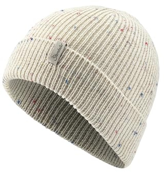 Sterntaler Strickmütze Sprenkel - Mädchen Kindermütze aus Strick mit Umschlag - warme Babymütze mit Farbsprenkel - beige, Größe 51