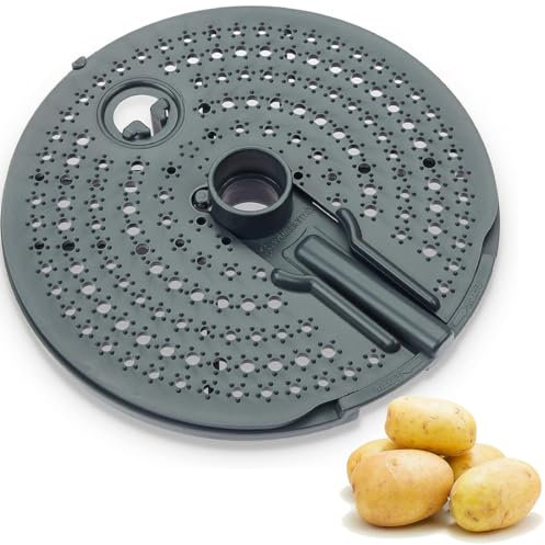 NHPY 1 Stück Schäler-Aufsatz Für Thermomix Tm6, Tm5, Tm31, Kartoffelschäler Mit Kunststoff-Reibe, Karotte, Gemüse, Zubehör Für Thermomix Tm6, Zubehör Für Thermomix, Schälen Von Kartoffel, (Grau)