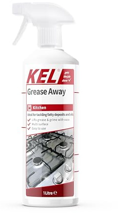 KEL - Grease Away Spray | Heavy Duty Degreaser, Simple & Strong Kitchen De-greaser, Multi Use for Any Surfac - Removes Fat & Oil Easily - 1 Litre