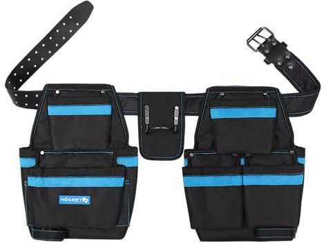 Högert Technik - Cintura porta attrezzi da uomo, con 15 tasche, robusta, per artigiani, falegnami, elettricisti, falegnami, edilizia, poliestere 600D