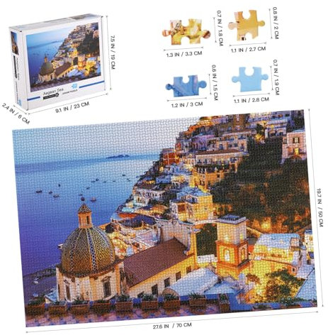 CIYODO 1000 Stück Verpacken Kinder Puzzle rätselbuch Kinder Jigsaw laubsägen intellektuelle Rätsel herausforderndes Rätsel Kinderspielzeug Spielzeuge Puzzles Landschaftspuzzle Papierkarte
