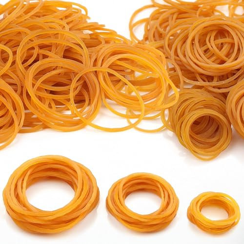 600 Piezas Gomas Elásticas Gomas Amarillas 200g Gomas Naturales de Uso Doméstico Gomas Mixtas Gruesas Tamaños Surtidos 25mm 38mm 50mm para Trabajo Oficina Cocinas Banco Papel Facturas