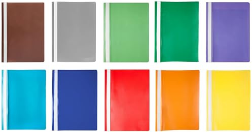 Papiertiger Schnellhefter PP für Schule und Büro (Standard, 10er Sortierung, 100er Pack)