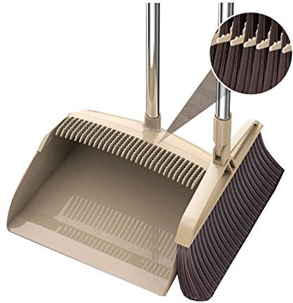 YBPQABCL Juego de Escoba y recogedor Escoba cepillada de 3 Capas y Mango Largo Plegable Plegable Conjunto de Herramientas de Limpieza de Dormitorio de Cocina (Beige) Set de Escoba y recogedor(D)