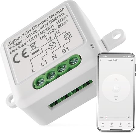 EMOS GoSmart Dimmer-Modul/Zigbee Smart Switch mit App, dimmbarer Unterputz Dimmschalter zur Fernsteuerung, Sprachsteuerung der Beleuchtung mit Alexa & Google Home, für Einzelschalter
